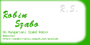 robin szabo business card